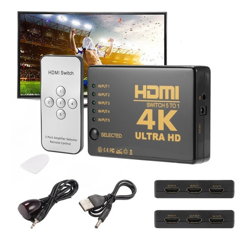 Switch Hdmi 5x1 4k Full Hd 1080p Nuevo En Lince