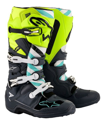 Botas Alpinestars Cross Tech 7 Amarillo Turquesa