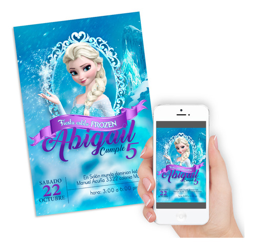 Invitacion De Frozen Con Elsa Modelo 5