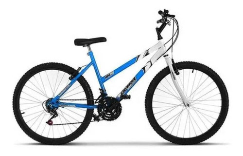 Bicicleta  de passeio Ultra Bikes Bike Aro 24 bicolor 18 marchas freios v-brakes cor azul-bebê/branco