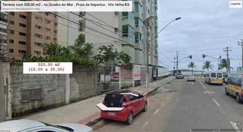 Imagem 1 de 3 de Terreno Para Alugar, 525 M² Por R$ 4.000,00/mês - Praia De Itaparica - Vila Velha/es - Te0042