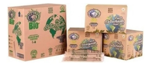 Popote Biodegradable Estuchado 26 Cm Caja C/2000 Beige