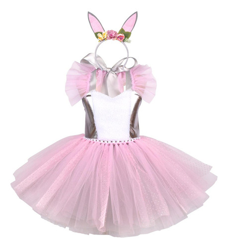 Vestido De Tutú De Conejito De Pascua Para Niñas, Vestido