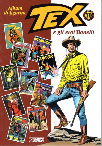 Álbum Vazio - Figurine Tex E Gli Eroi Bonelli - 98 Páginas Em Italiano - Sergio Bonelli Editore - Formato 14 X 19,5 - Capa Mole - 2018 - Bonellihq Cx473 J23