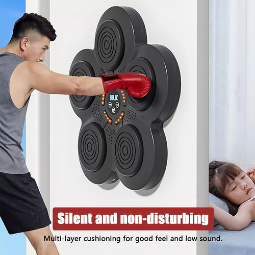 Juego De Máquina De Boxeo Musical De Pared Color Negro