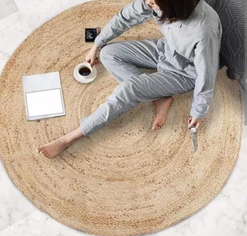 Alfombra 100% Yute Natural Decoración Hogar 1.50mtr Circular