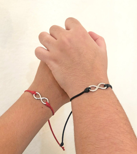 Conjunto 2 Pulseiras Casal Infinito Love Presente Namorados