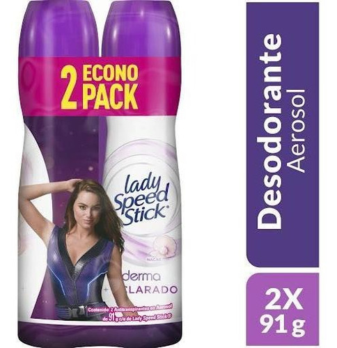 Desodorantes Lady Speed Stick Derma Aclarado 2x 150 Ml