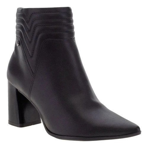 Bota Ankle Boot Bico Fino Matelassê Ramarim 2258103 Preto