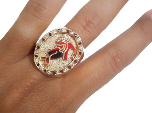 Anel Ze Pilintra Com Pedras 20 Gramas Ouro 18k