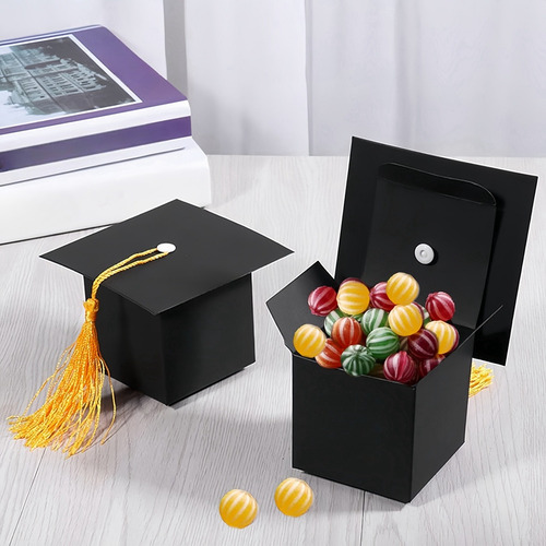Caja De Regalo De Caramelos Con Forma De Gorro De Graduación