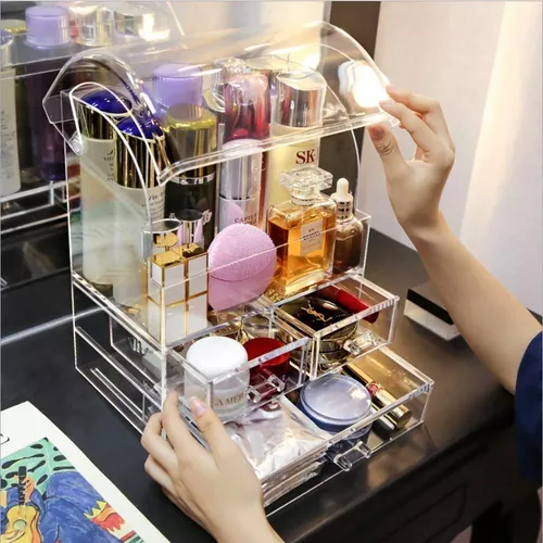 MOOCHI Organizador grande de maquillaje profesional, a prueba de polvo