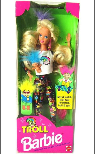 Muñeca Barbie Troll De 1992 Con Muñeca Mini Troll