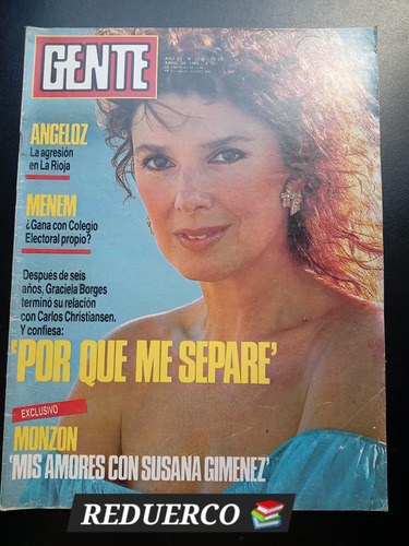 Gente 1239 Sabatini Monzón Susana Menem Angeloz 1989 20/4 E