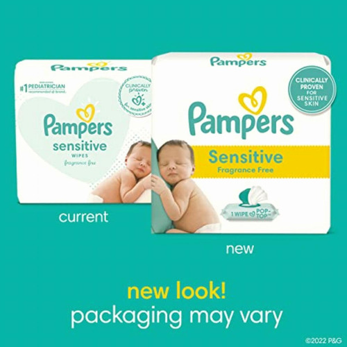 Pampers Baby Wipes Sensitive 6x Pop-top Packs, 336 Count