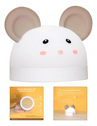 Led Niños Despertador Digital De Dibujos Animados Linda Usb