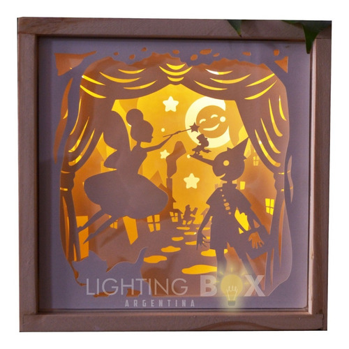 Pinocho Lámpara Velador Caja Luz De Noche