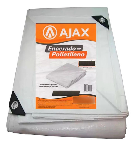 Lona Branca Reforçada 4x3 Metros 180 Gramas 200 Micras Ajax