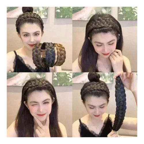Diadema De Ala Ancha, Peluca Trenzada, Con Anilla, T