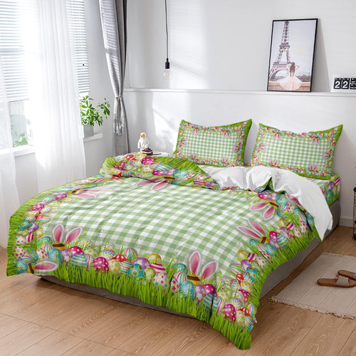 Juego De Cama California King De 4 Piezas, Diseño De Pastiza