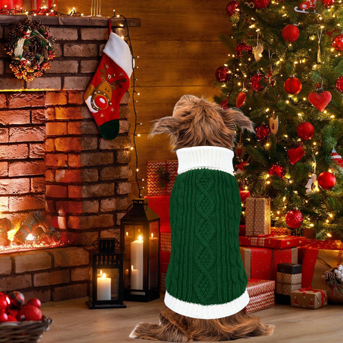 Goyoswa Dog Christmas Sweater Knited Turtleneck Sweater Call