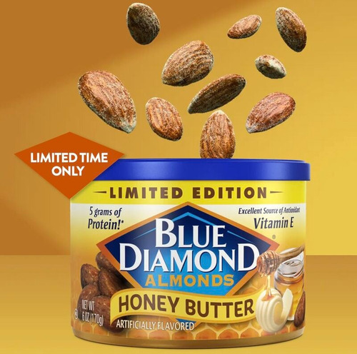 Almendras Blue Diamond Con Miel Honey Butter 170g Kosher Imp
