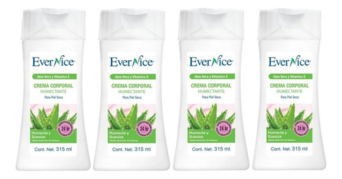 4 Crema Corporal Ever Nice Para Piel Seca 315ml Aloe Vera