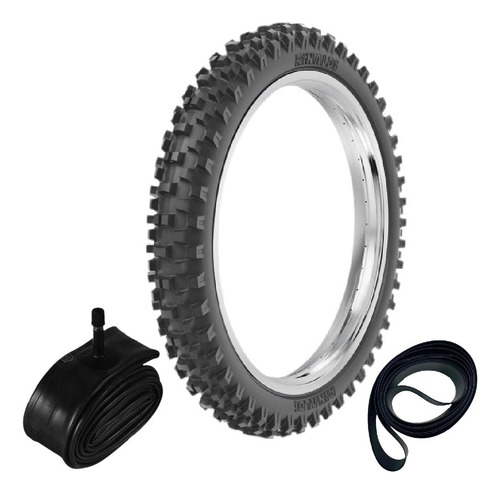 Kit Pneu Xre 300 90/90-21 54r He40 Rinaldi + Camara + Cinta