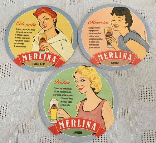 Posavasos Cerveza Merlina - Lote X 3 Diferentes -