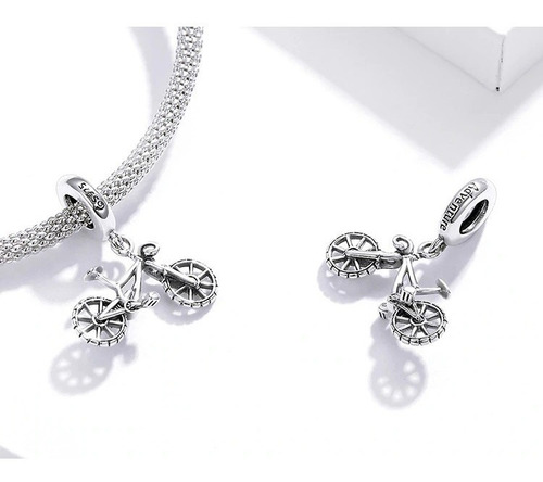 Imagen 4 de 6 de Charm Dije Bicicleta Bike Para Pulsera O Cadena Plata 925