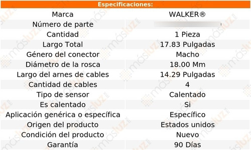Sensor O2 Ox Toyota Prius Awd-e 1.8l 4 Cil 19/21 Walker