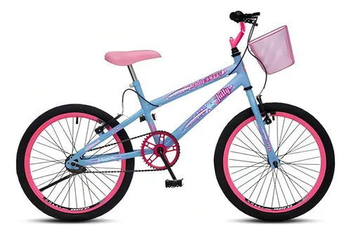 Bicicleta Passeio Colli Bike Jully Aro 20 Azul Champanhe Com Cesto