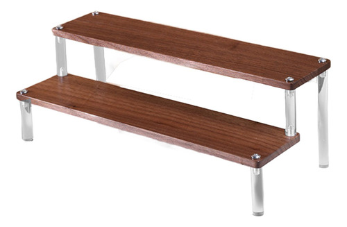 Elevador De Exhibición De Madera, Soporte 2 Capas 29,5 Cm