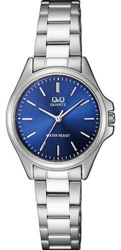 Reloj Q&q Analógico Acero Inox Esfera Azul Qa07j202y Color de la correa Plateado Color del bisel Plateado