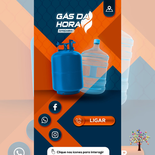 Cartão Virtual Interativo P/ Delivery Gás E Agua Com Qr Code