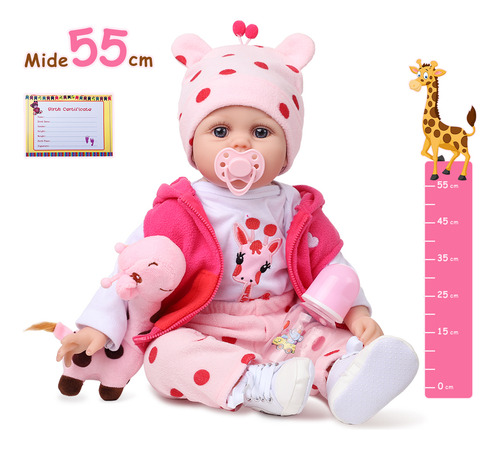 55cm Muñeca De Bebé Reborn Bebé Niña De Silicona Y Algodón