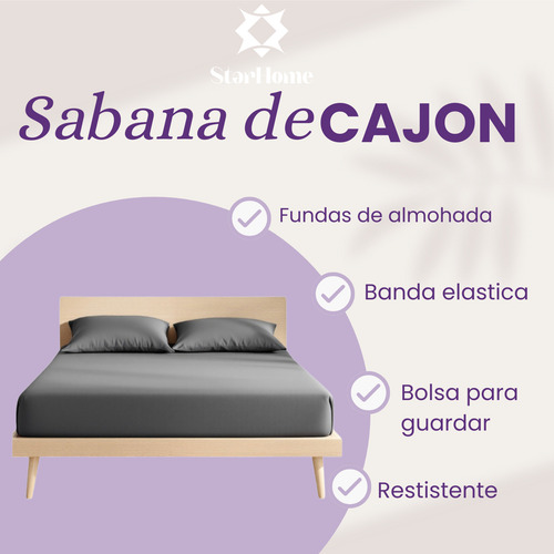 Sábana De Cajón Ajustable + Fundas De Almohada King Suave Gris Liso