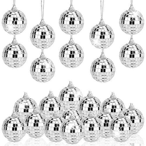 24pcs Mini Disco Bola Decoraciones De Fiesta - Plata Kb5mn