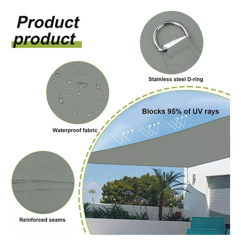 Tecido De Proteção Solar De Impermeável De 3x3 M Anti-uv-