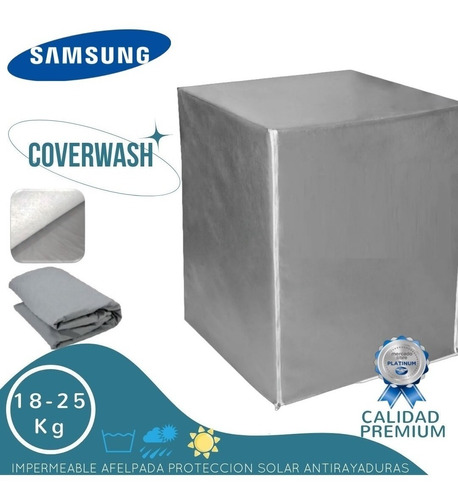 Cover Wash Lavadora De Frontal Afelpada Samsung 19k Pedestal