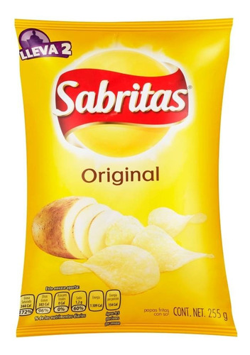 Papas Sabritas Sal Mega Bolsa Gigante 255g Papas Fritura