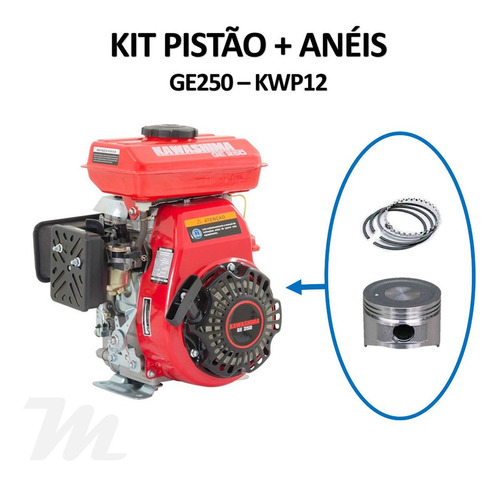 Kit Pistão + Anéis Para Motor Estacionário Kawashima Ge250