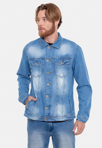 Jaqueta Fatal Jeans Conforto Estilo Surf Masculina Azull