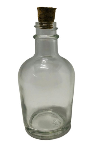 Botella Tequilera Redonda 50 Ml Con Corcho ( 60 Piezas )