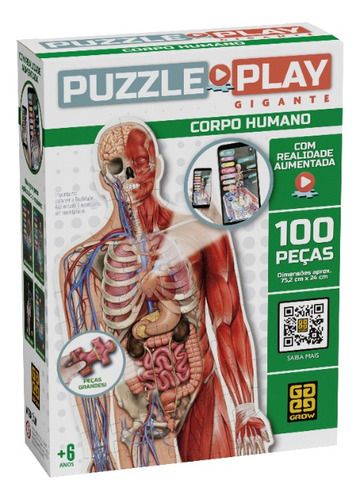 Quebra Cabeças Puzzle Play Gigante - Corpo Humano Grow