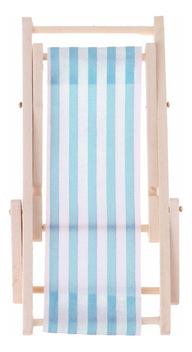 Para 1/12 Juguete Mini Sillón De De Playa De Jardín Raya