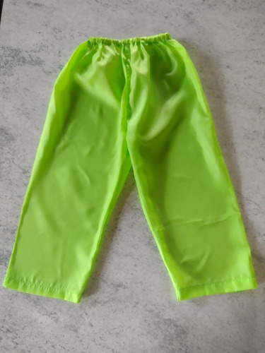 Pantalón Disfraz Tafeta Verde Manzana Talle 12 