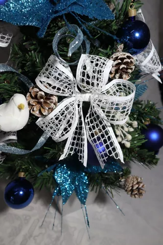 Árvore De Natal Pequena Completa Decorada Luxuosa -azul 60cm - R$ 399,39