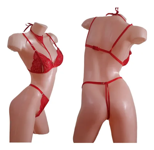 Conjunto Lenceria Encaje Mujer Corpi o Y Tanga Rutera