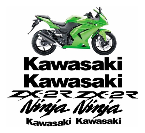 Kit Adesivos Faixa Emblema Compatível Ninja 250r Zx-2r 25020